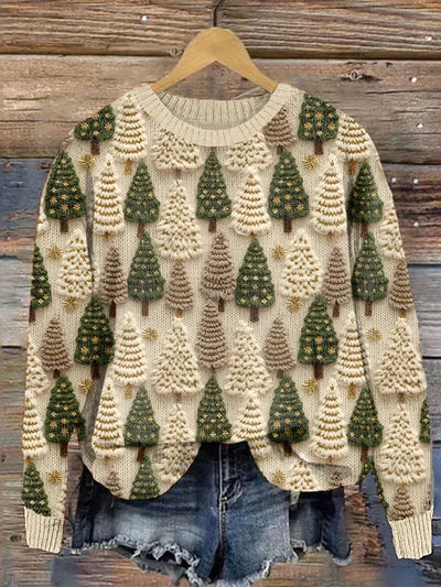 Maya™ | Knitted Sweater with Christmas Trees