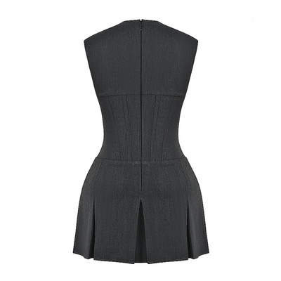 Velina - Solid Pleated Mini Dress