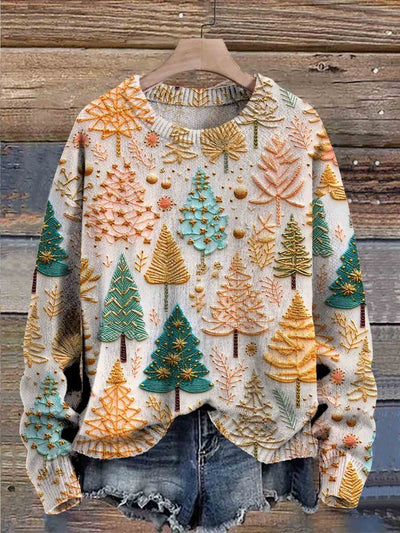 Maya™ | Knitted Sweater with Christmas Trees