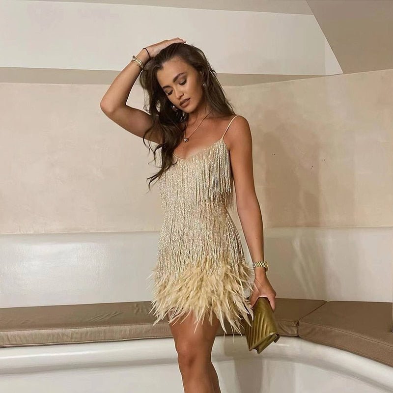 Brielle - Feather Mini Dress