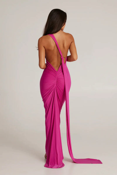 Lynessa - One Shoulder Cut-Out Maxi Dress