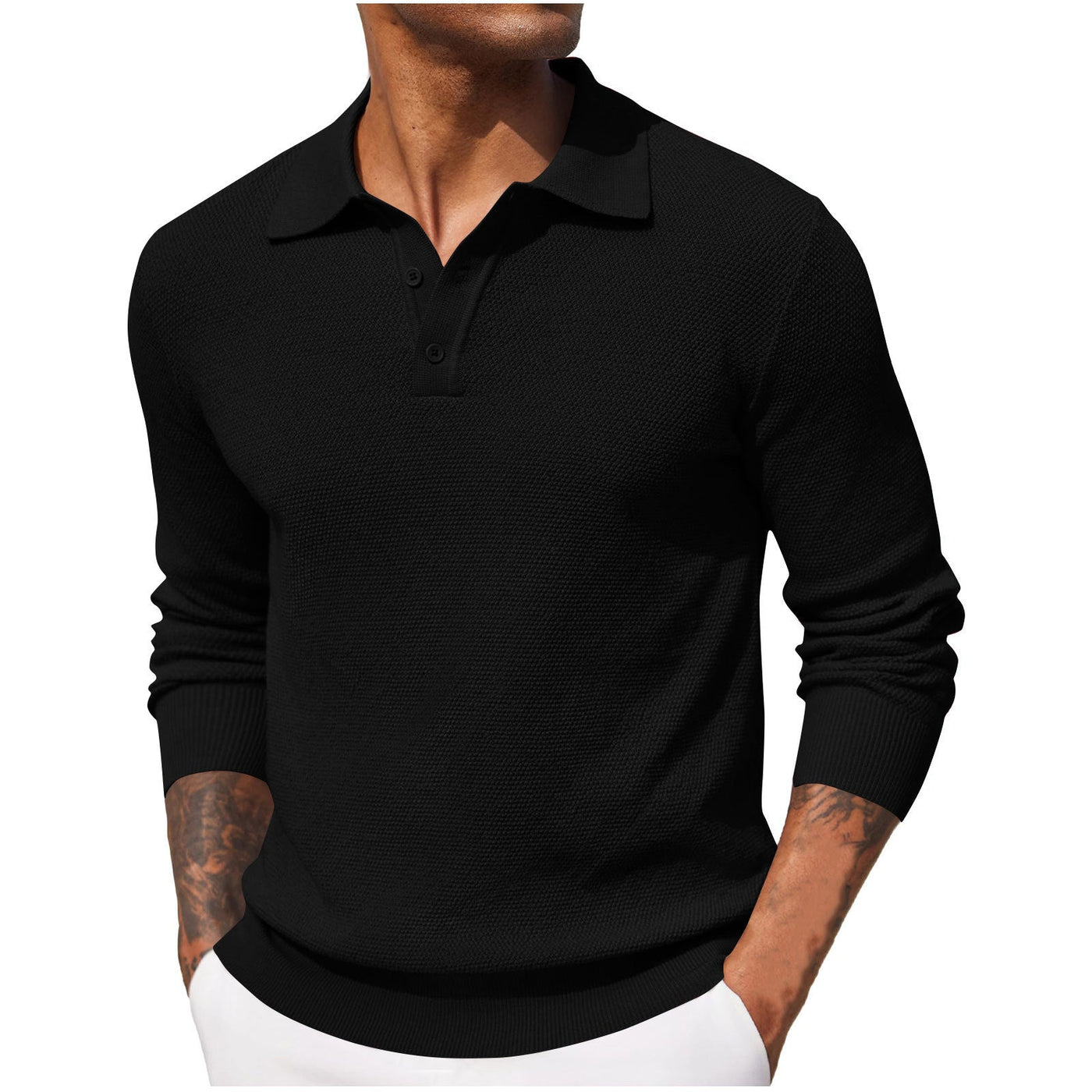 Rosely | Men's Long Sleeve Pique Polo Shirt