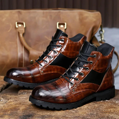 Rendell  | Croc Leather Boots