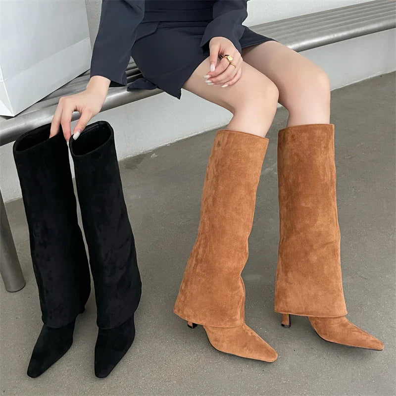 Lauren - Soft Velvet Long Boots