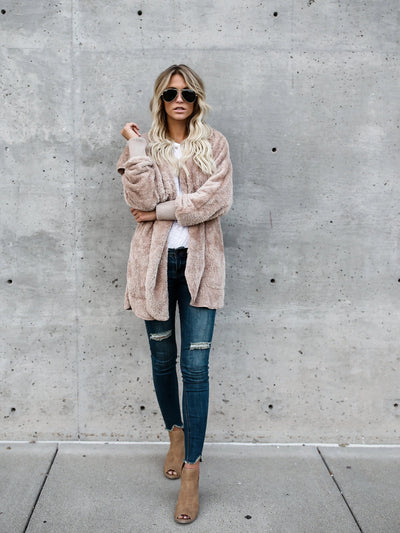 Ava – Cozy Fuzzy Hooded Coat